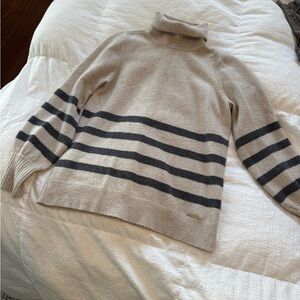 Michael Kors striped balloon sleeve sweater